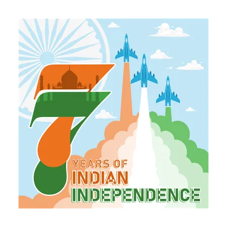 77° Día de la Independencia de la India  Ilustración