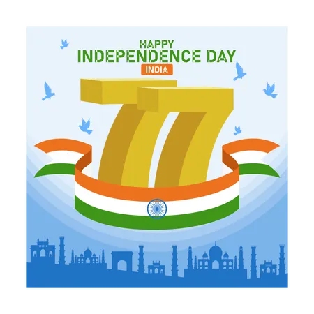 India 77th Independence Day  Illustration