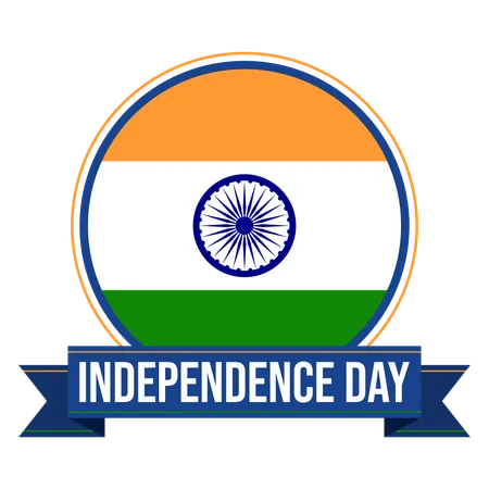India Independence Day Badge Illustration