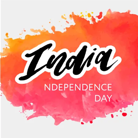 India Independence Day 15 august Lettering Calligraphy Illustration  Illustration