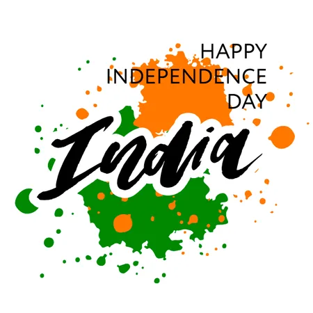 India Independence Day 15 august Lettering Calligraphy  Illustration