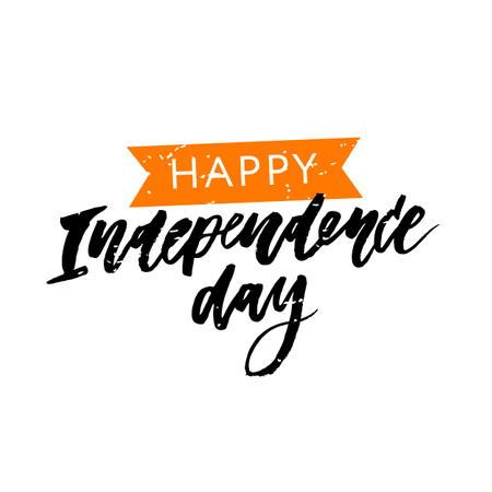 India Independence Day 15 august Lettering Calligraphy Illustration  Illustration