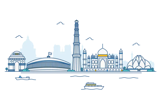 India skyline  Illustration