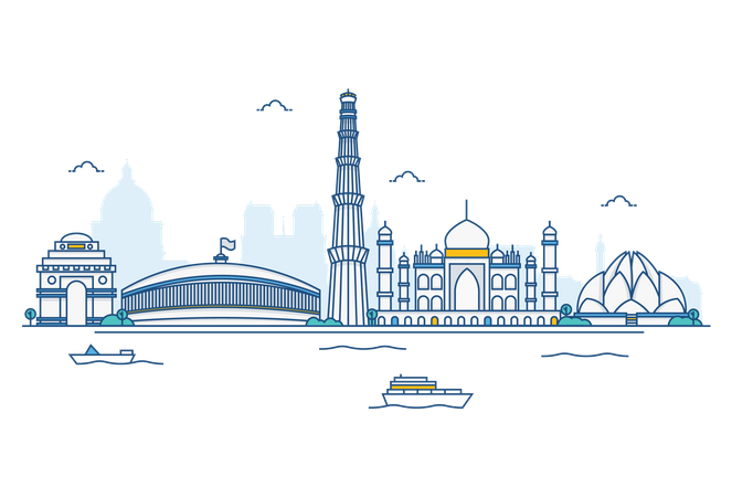 India skyline  Illustration