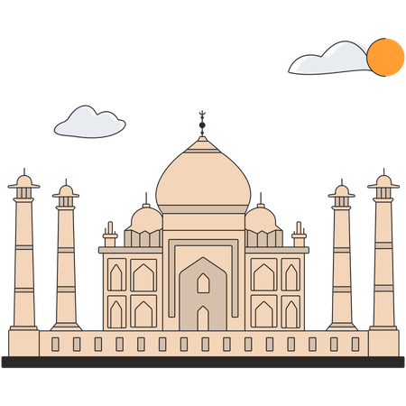 India - Taj Mahal  Illustration