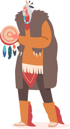 Indian American Chief  Illustration