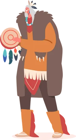 Indian American Chief  Illustration