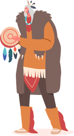 Indian American Chief  イラスト