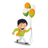 illustration for indian flag color balloon