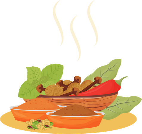 Indian beverage condiments  일러스트레이션