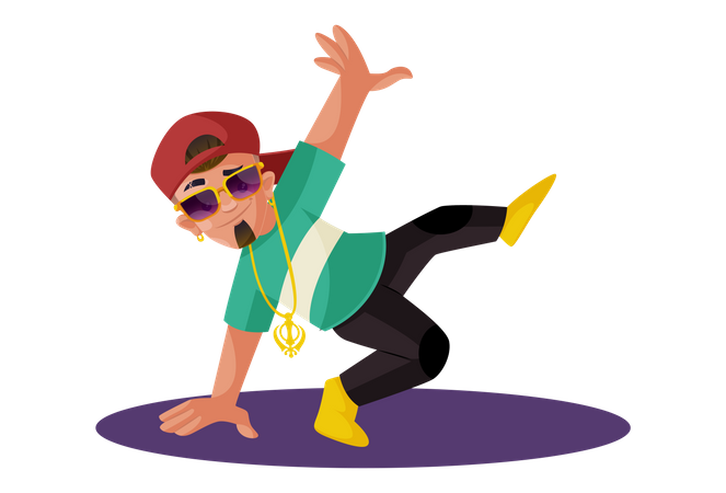 Indian boy is dancing  Illustration