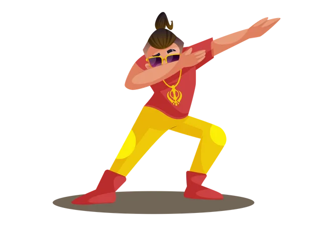 Indian boy with dab style  Illustration