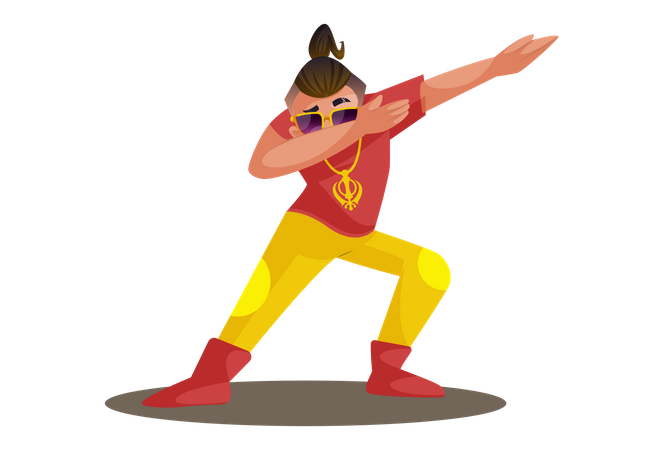 Indian boy with dab style  Illustration