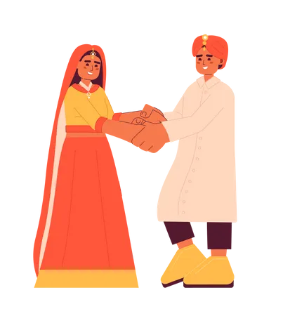 Indian bride and groom reception  Illustration