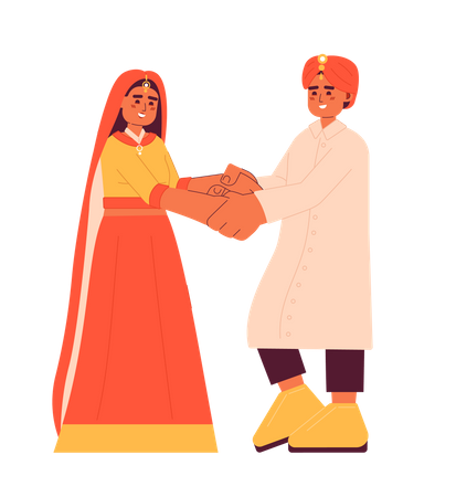 Indian bride and groom reception  Illustration