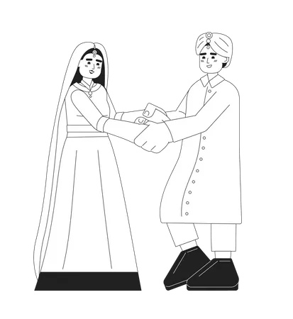 Indian bride and groom reception  Illustration