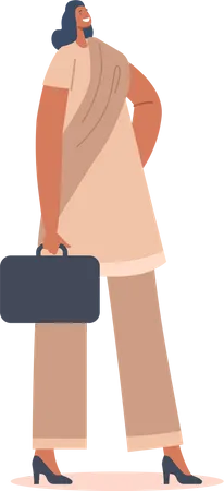 Indian business woman going to office  Illustration