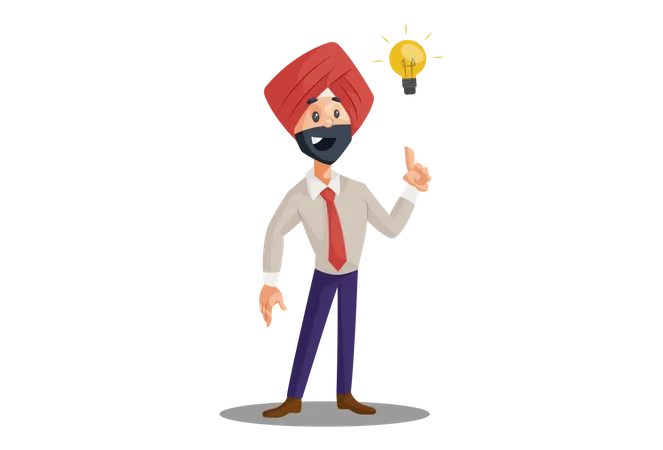 Indian businessman with an idea Illustration