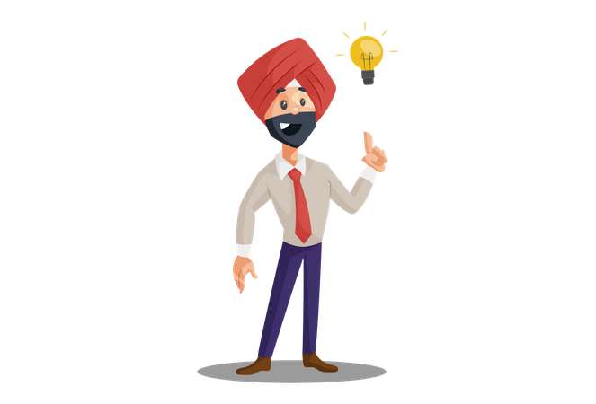 Indian businessman with an idea  Illustration