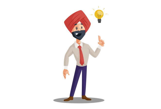 Indian businessman with an idea  Illustration