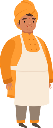 Indian Chef Illustration
