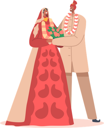 Indian Couple  Illustration