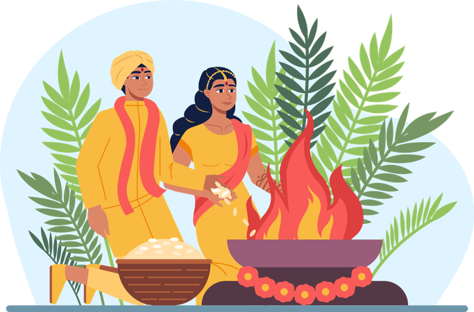 Indian couple  Illustration