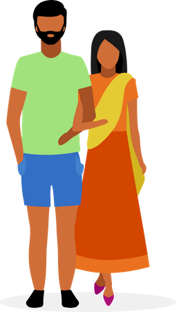 Indian couple  Illustration