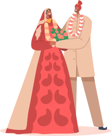 Indian Couple  Illustration