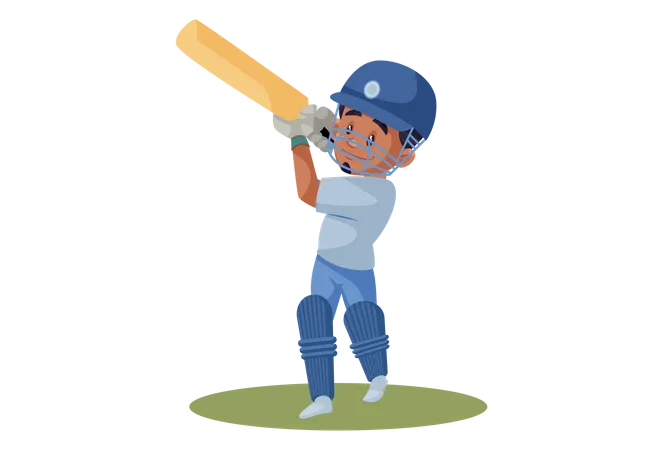 Indian cricket player hitting Six  Illustration