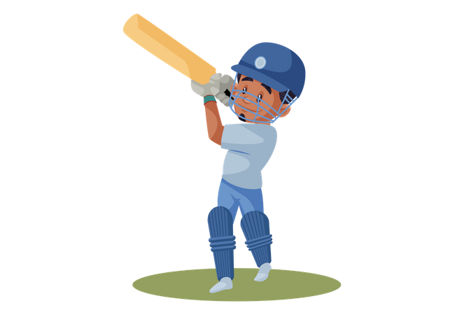 Indian cricket player hitting Six  Illustration