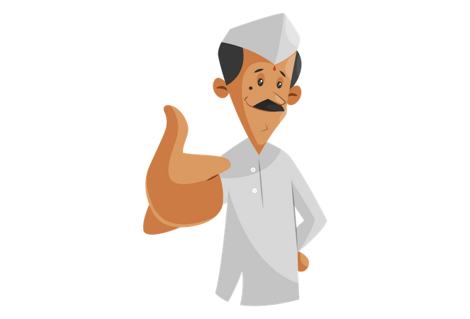 Indian Dabbawala with all the best sign Illustration
