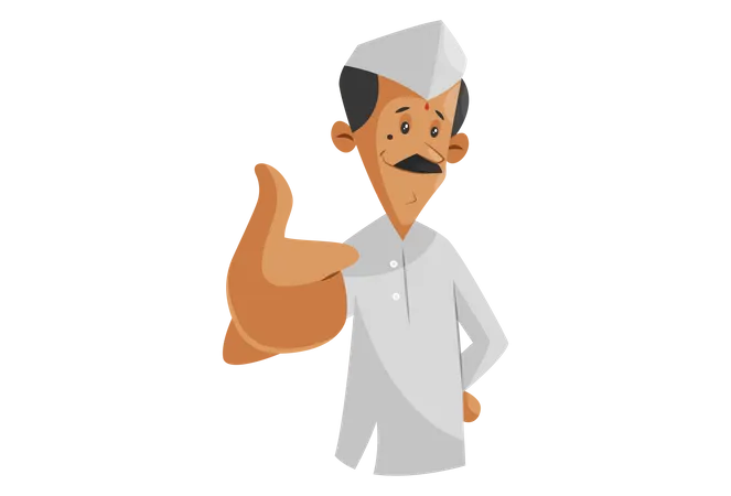 Indian Dabbawala with all the best sign Illustration