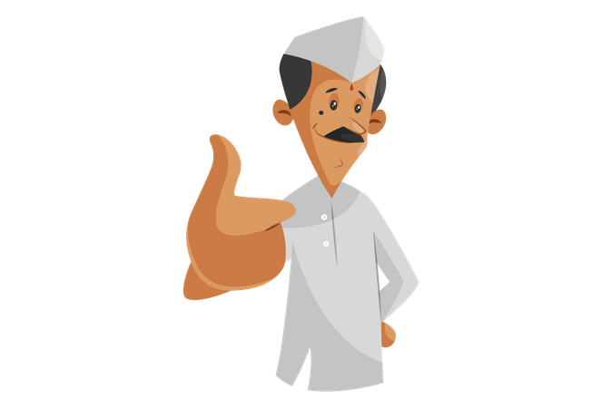 Indian Dabbawala with all the best sign  Illustration