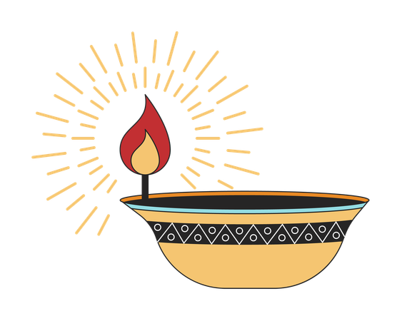 Indian diwali diya  Illustration