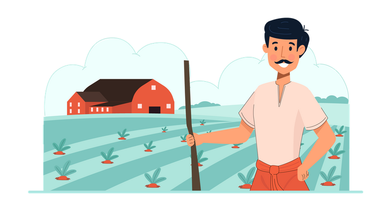 Indian farmer  Illustration