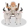indian farmer riding bull illustration free download