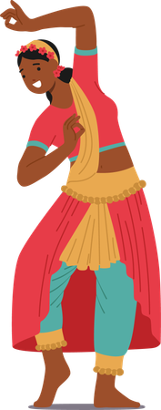 Indian Female Dancer  Illustration