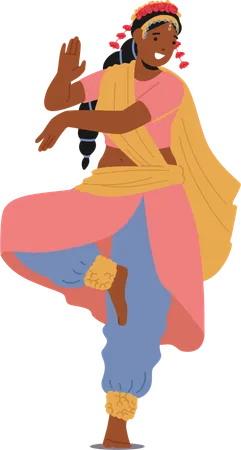 Indian Female Dancer  Illustration