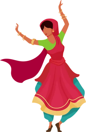 Indian female dancer Illustration