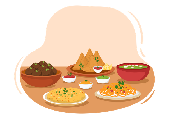 Indian Food Illustration