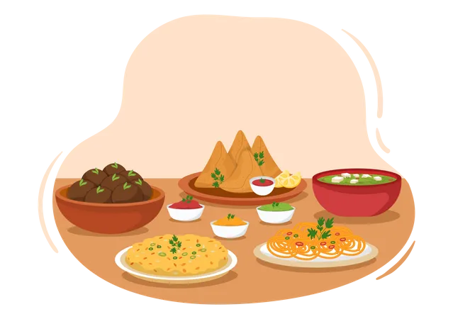 Indian Food  Illustration