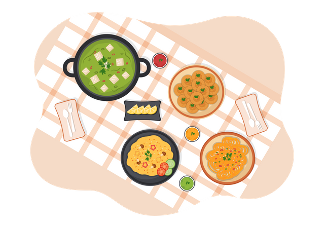 Indian Food  Illustration