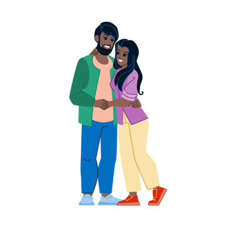 Indian happy couple  Illustration