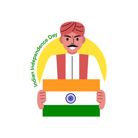 Indian Independence Day Ceremony Illustration