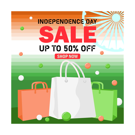 Indian Independence Day Sales  Illustration