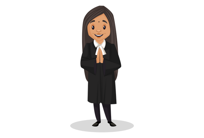 Indian Judge standing in welcome pose  Illustration