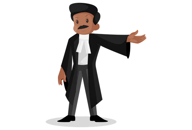 Indian lawyer pointing with his hand  Illustration