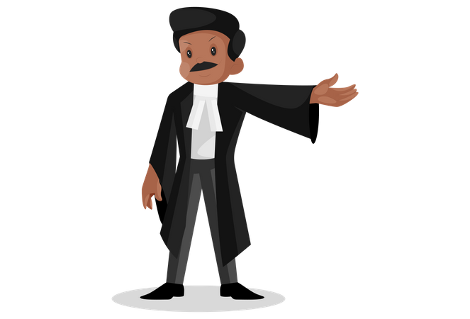 Indian lawyer pointing with his hand  Illustration