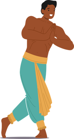 Indian Male Dancer  Illustration